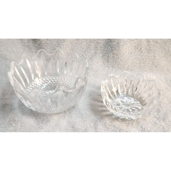 Glass Bowls Set Of 2 Decorative Serving Dishes Elegant Design Home Decor Collec - Picture 12 of 12